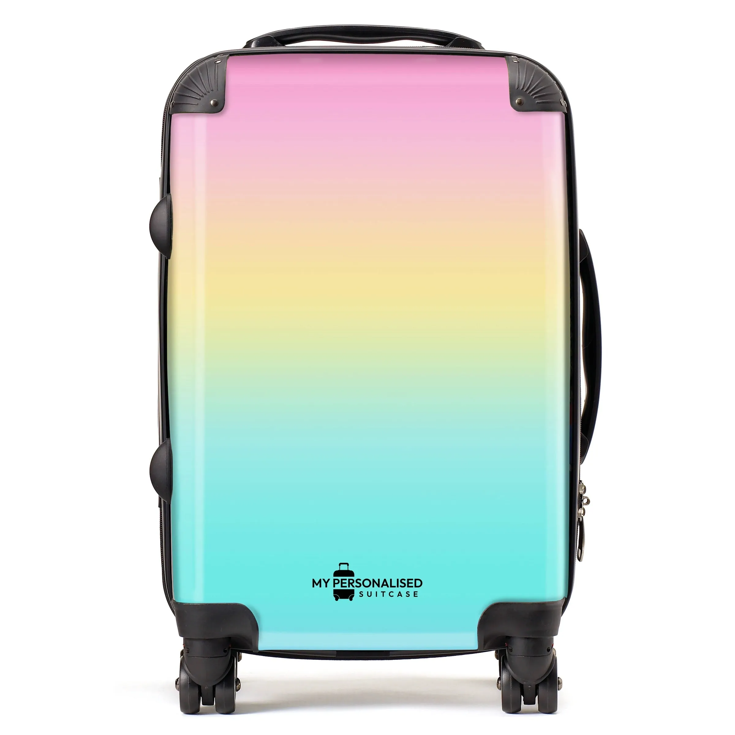 Personalised Pastel Rainbow Ombre Gradient Suitcase