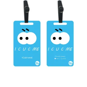 Personalised Suitcase Tags Add Your Name Set of 2 - Eyes