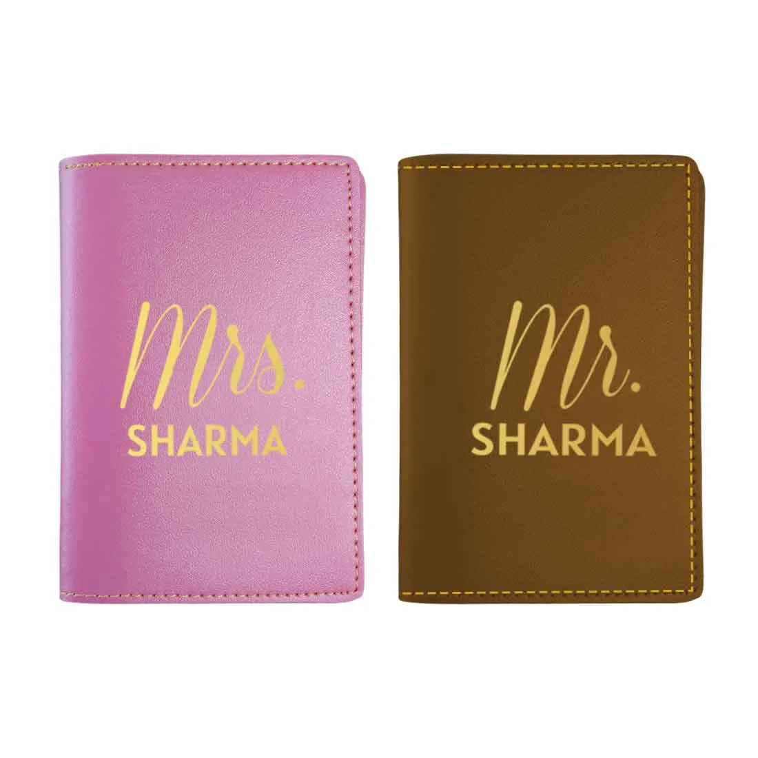 Personalized Couple Passport Covers Mr & Mrs Travel Document Holders