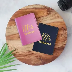 Personalized Couple Passport Covers Mr & Mrs Travel Document Holders