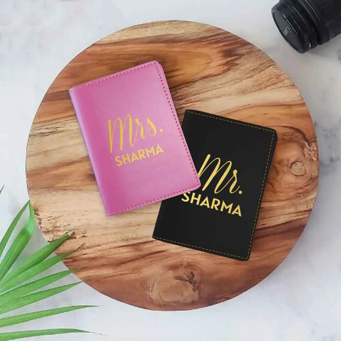 Personalized Couple Passport Covers Mr & Mrs Travel Document Holders