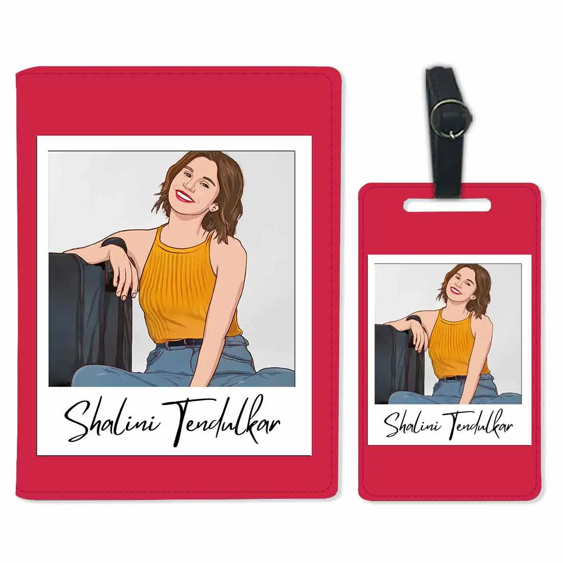 Personalized Passport Holder - Caricature Photo Avatar on Passport Cover