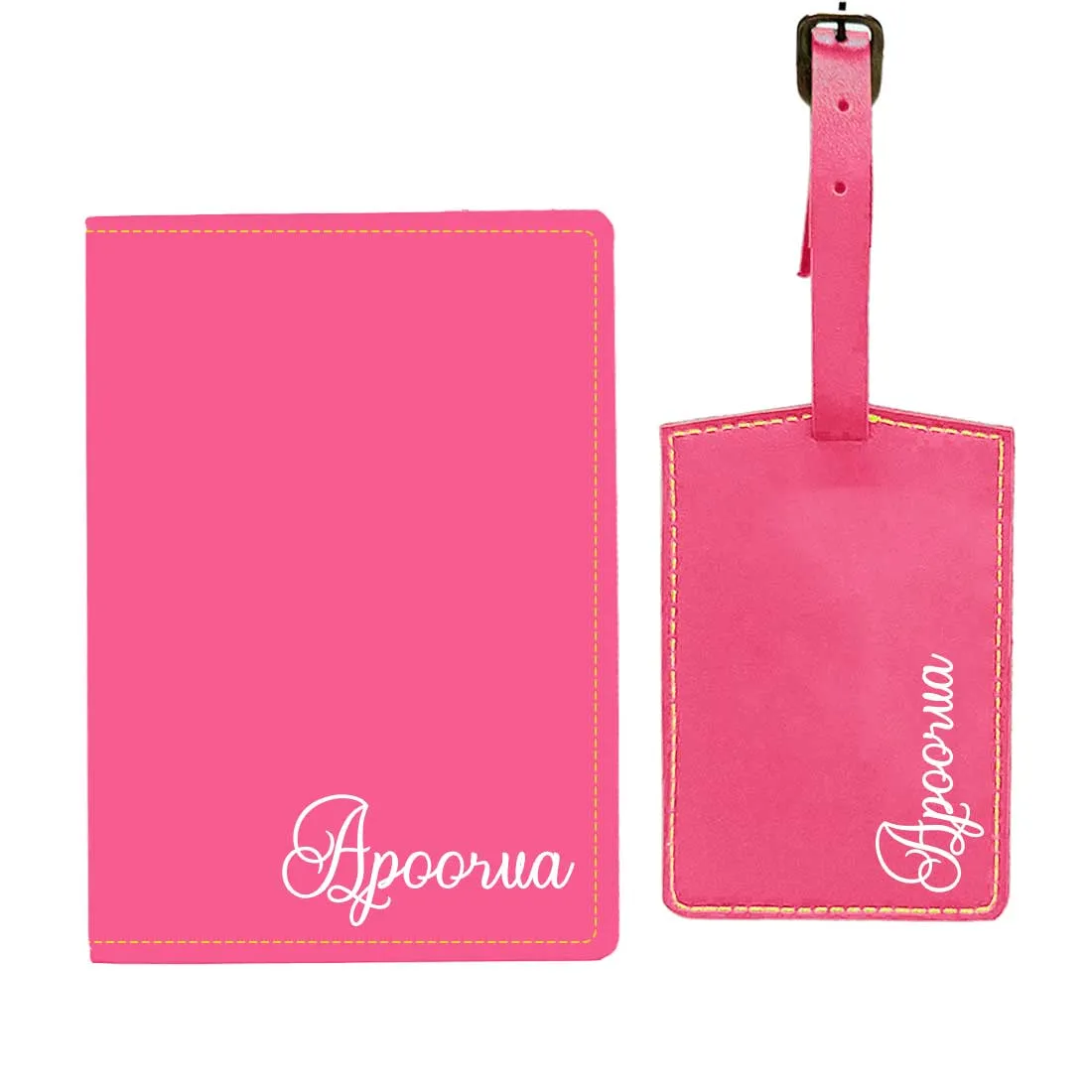 Personalized Passport Holder with Name PU Leather Passport Cover and Luggage Tag Set - ADD NAME