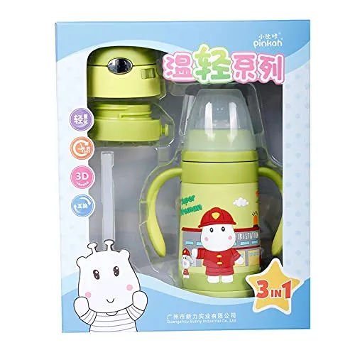 (PINKAH) Kids Water Bottle | Stainless Steel (320ML) - Olive Green