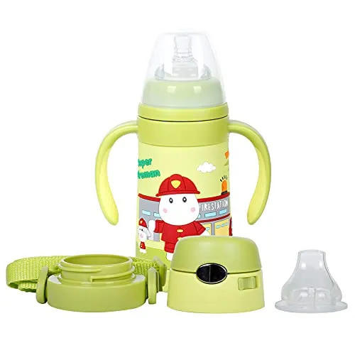 (PINKAH) Kids Water Bottle | Stainless Steel (320ML) - Olive Green