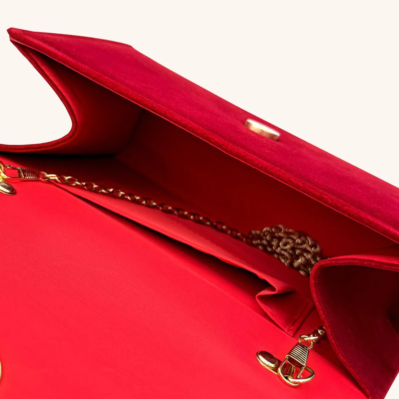 Priscilla Red Velvet Handbag