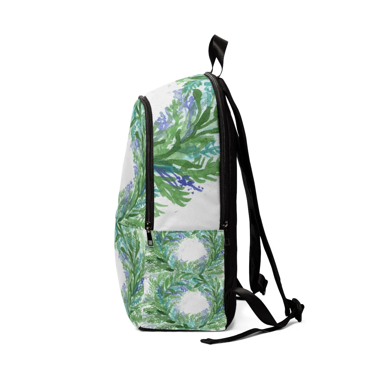 Purple Lavender Backpack, Best Floral Print Designer Unisex Fabric Backpack School Bag w/ Laptop Slot