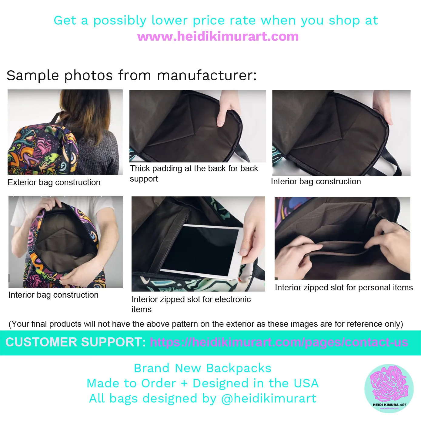 Purple Lavender Backpack, Best Floral Print Designer Unisex Fabric Backpack School Bag w/ Laptop Slot