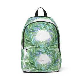 Purple Lavender Backpack, Best Floral Print Designer Unisex Fabric Backpack School Bag w/ Laptop Slot