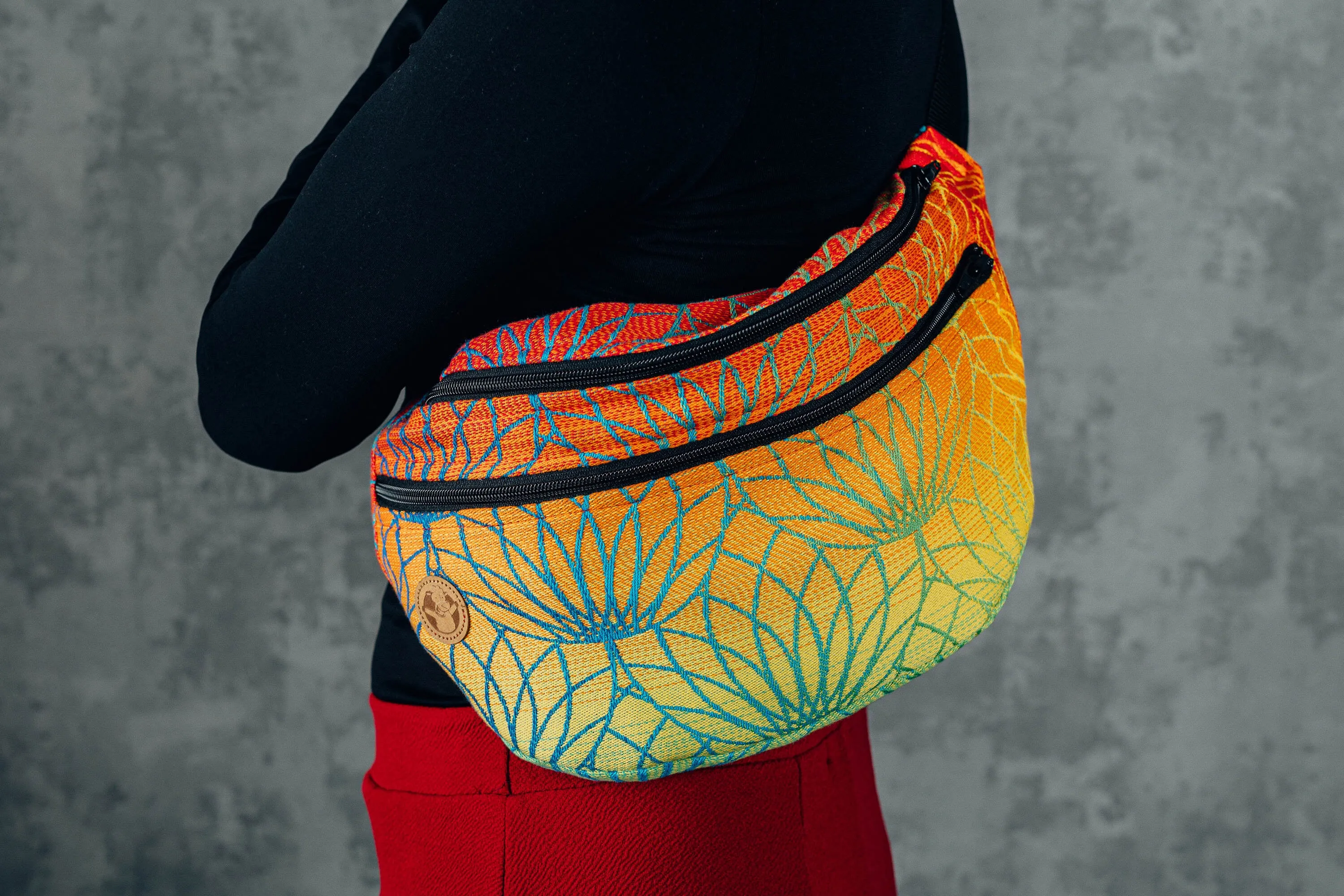 Rainbow Lotus Large Waist Bag by LennyLamb