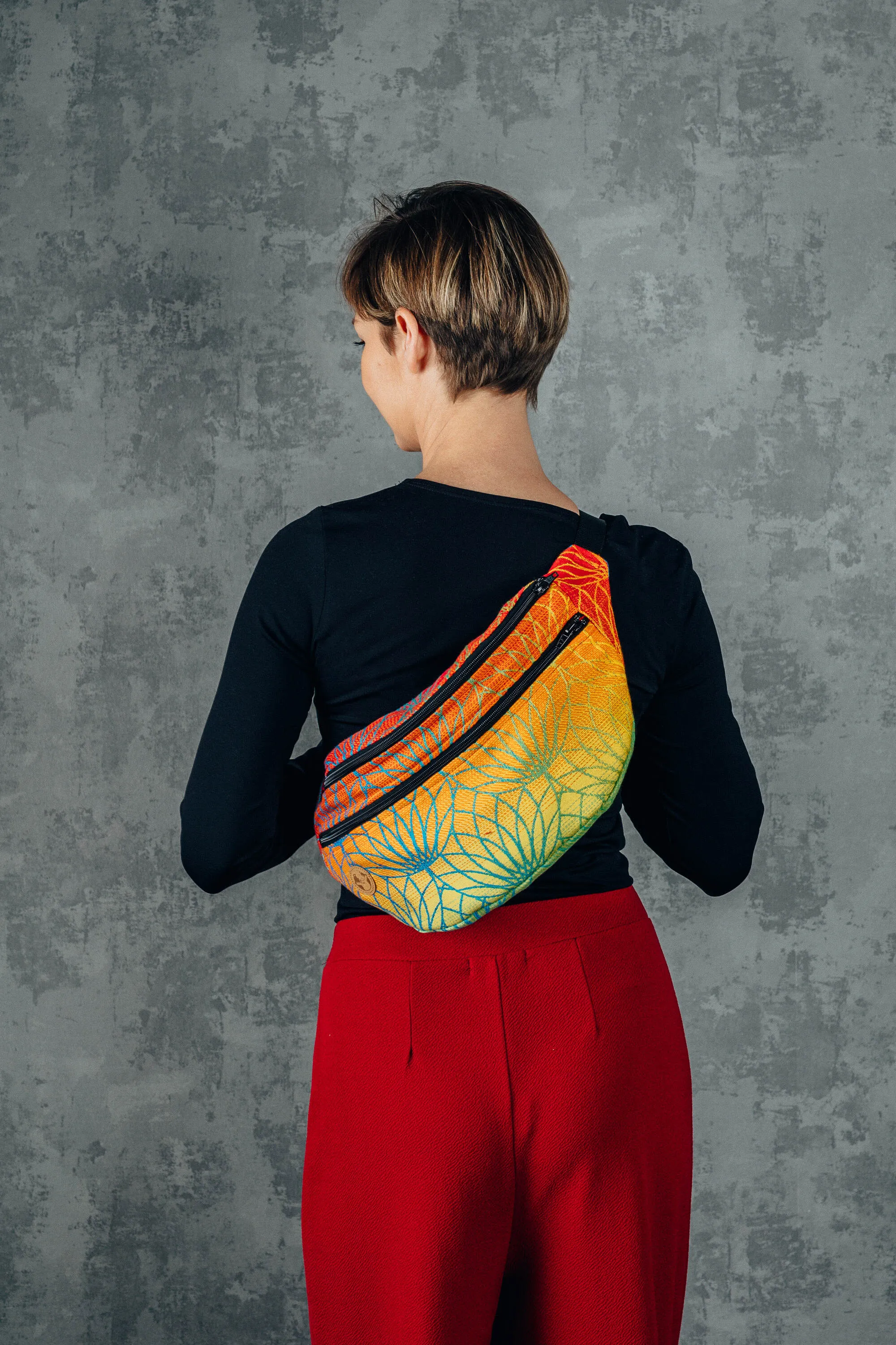 Rainbow Lotus Large Waist Bag by LennyLamb