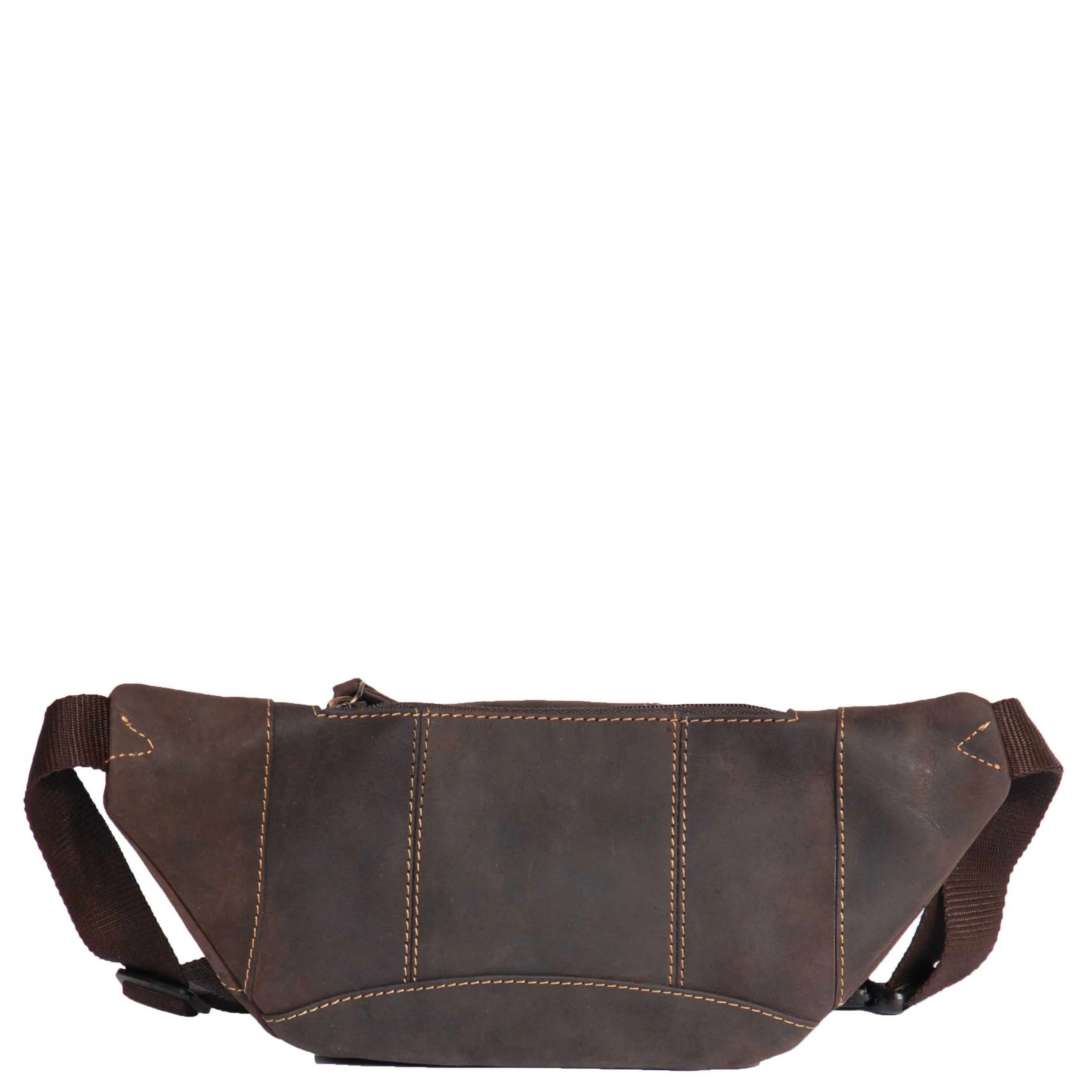 Real Leather Bum Bag Money Mobile Belt Waist Pack Travel Pouch A072 Dark Brown