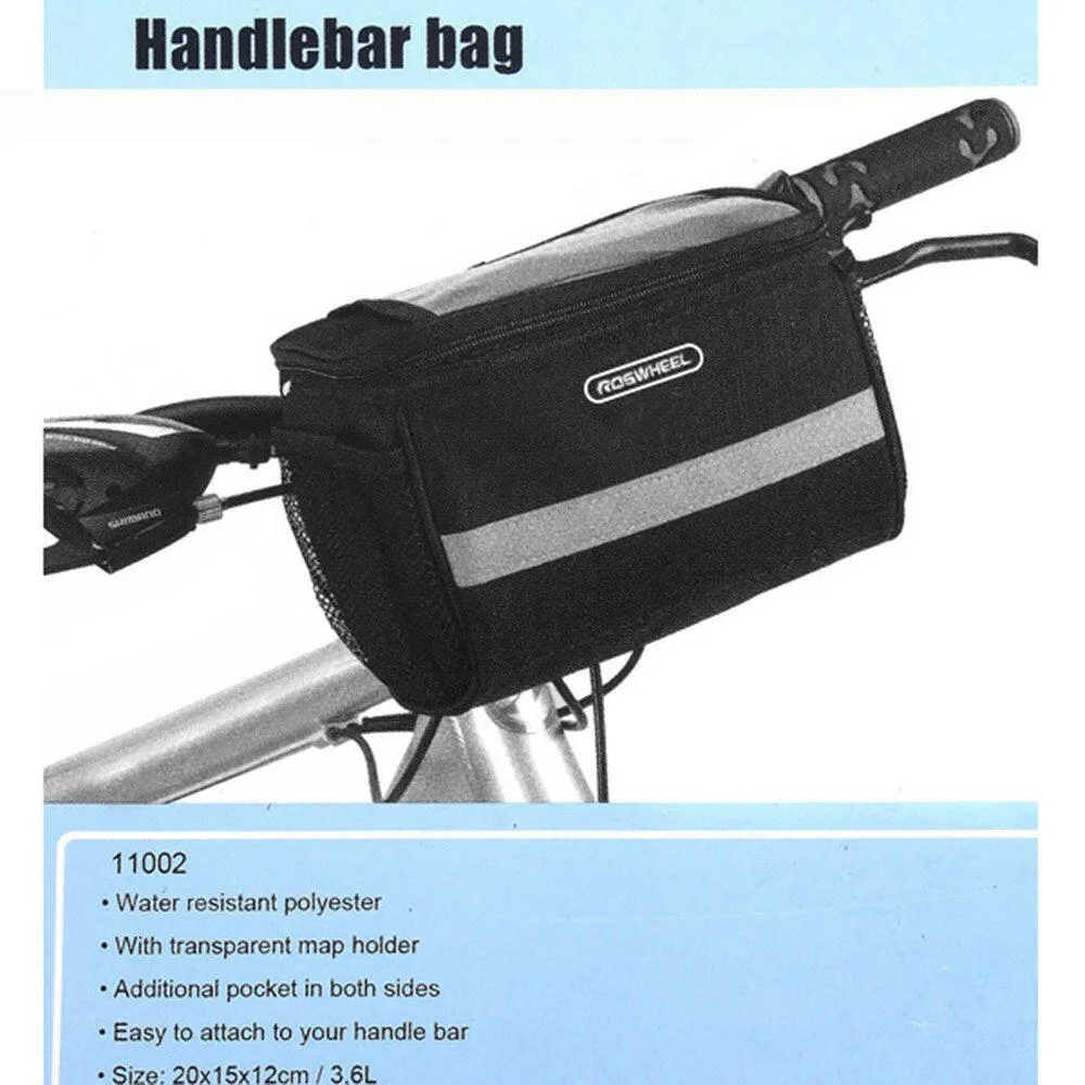 Reflective Bicycle Handlebar Basket Insulated Cooler Bag Outdoor Cycling Mountain Bike Front Tube Bag Pack