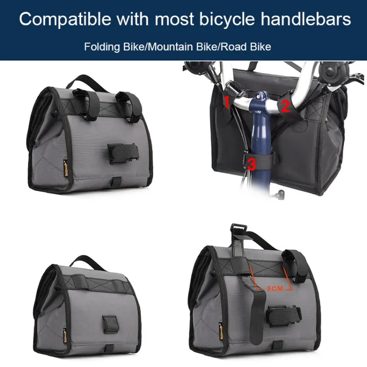 Rhinowalk RK9106 Foldable Outdoor Cycling Handlebar Bag Multifunctional Bike Bag(Gray)