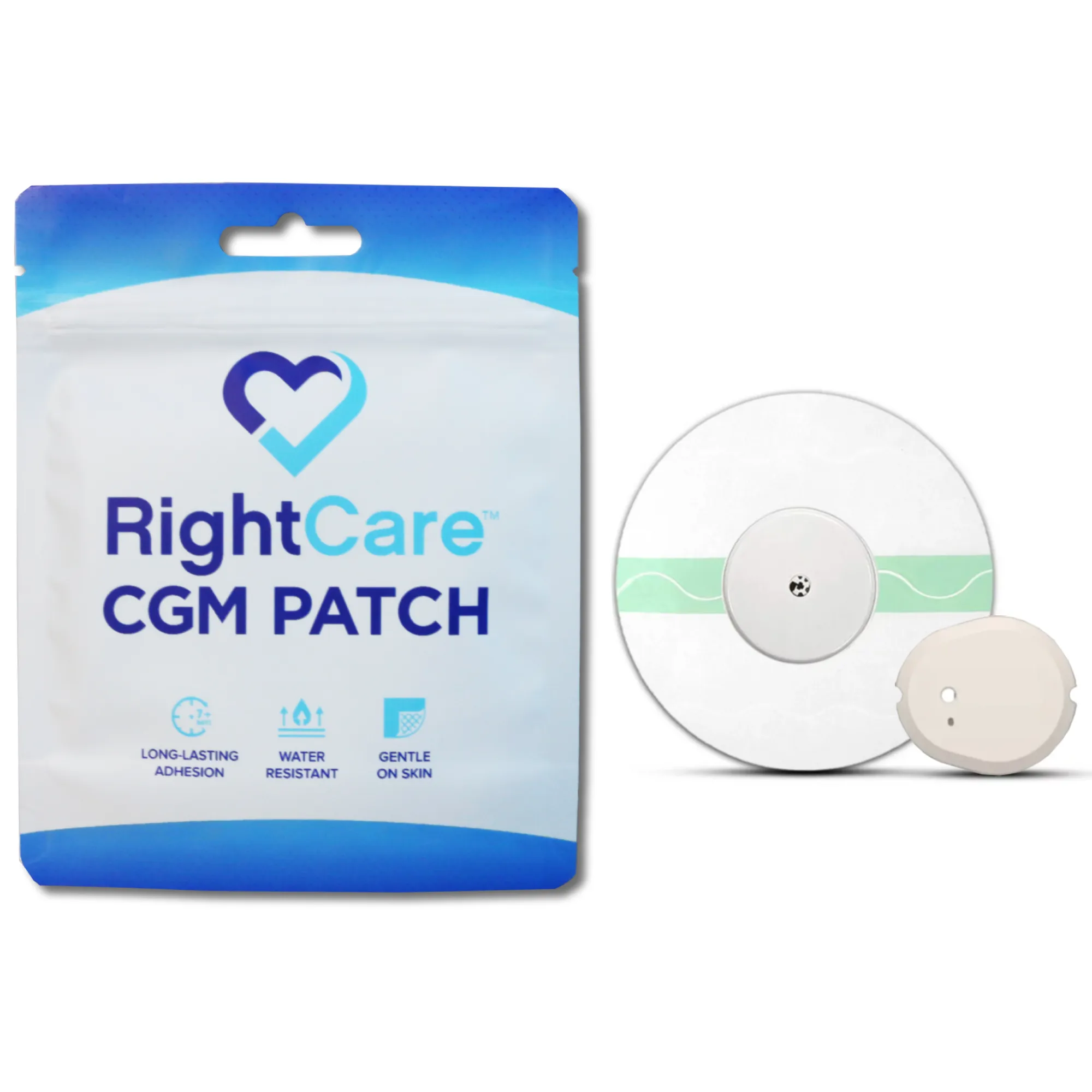 RightCare CGM Patch for Libre & Dexcom G7, Clear, Bag of 25