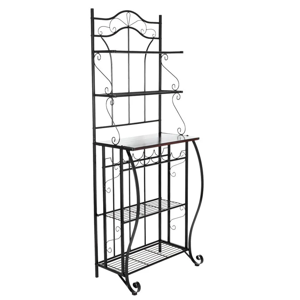 RONSHIN 5-tier Metal Kitchen Rack Storage Holder Organizer Black