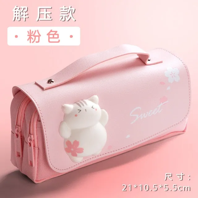 Sakura Cat Pencil Bag