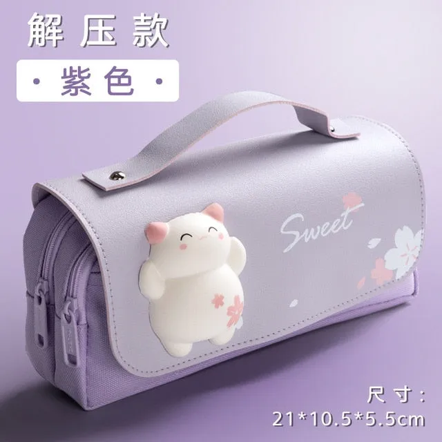 Sakura Cat Pencil Bag