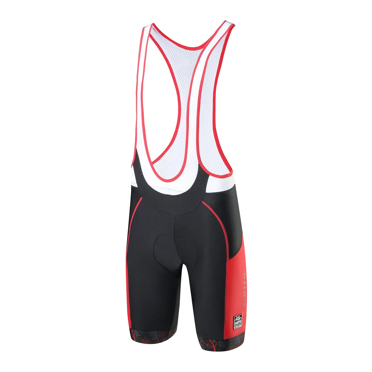 Santic Allock Red Men Padded Cycling Bib Shorts