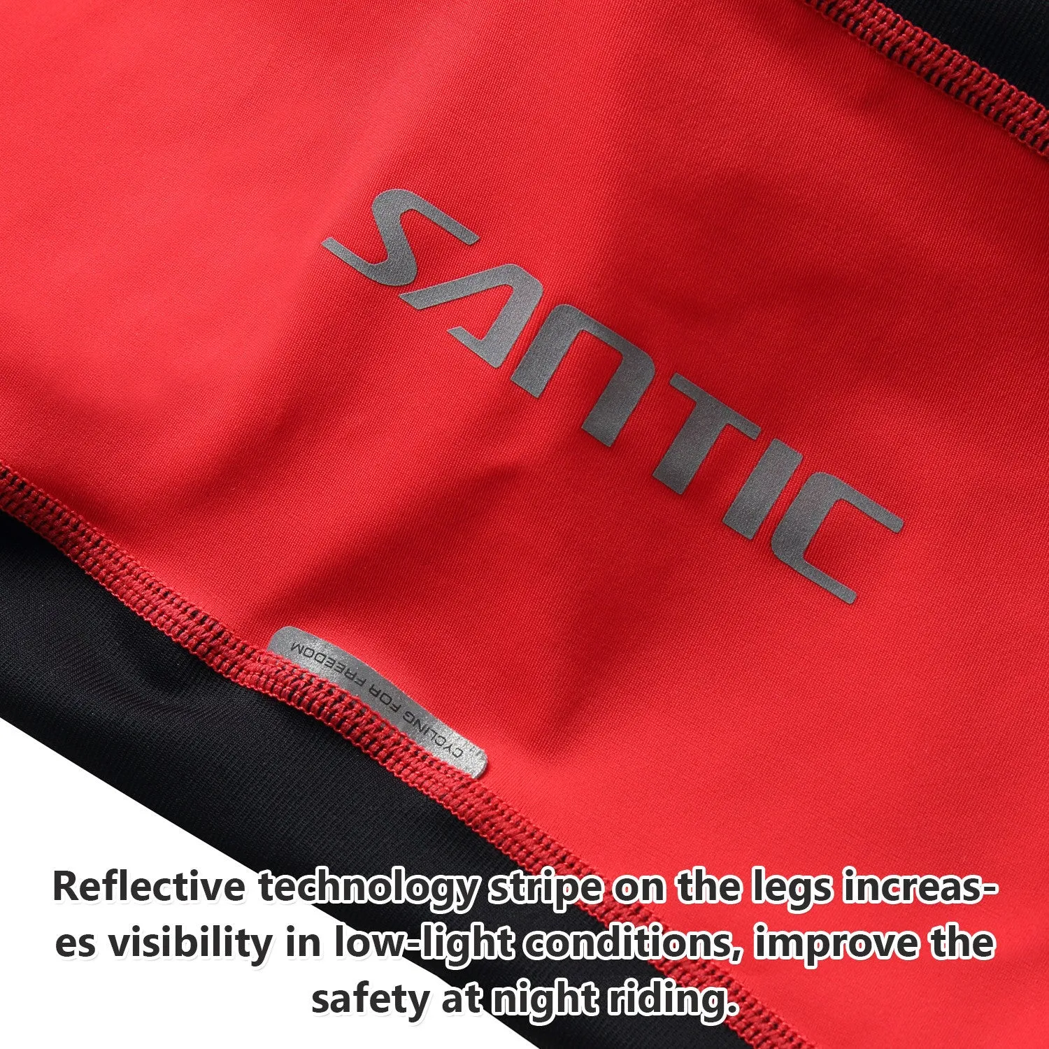 Santic Allock Red Men Padded Cycling Bib Shorts