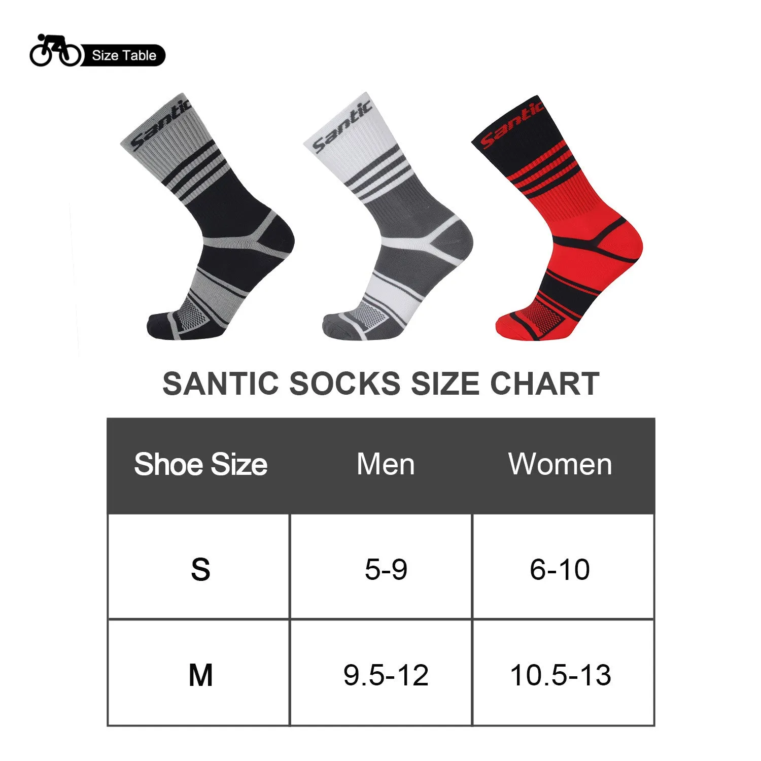 Santic Duke Men Women Cycling Socks Red