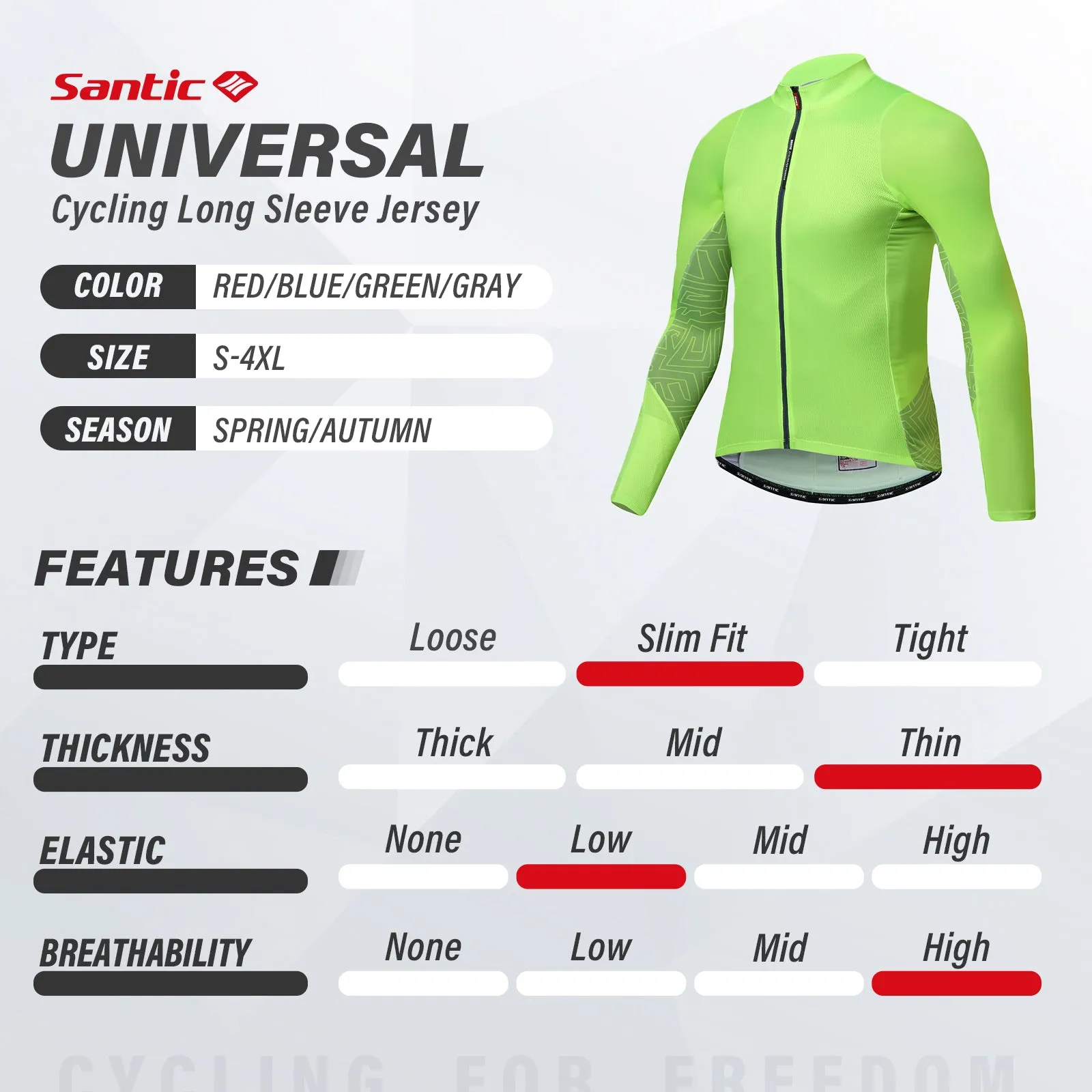 Santic Universal Green Jersey & Ryan Black Pants Set