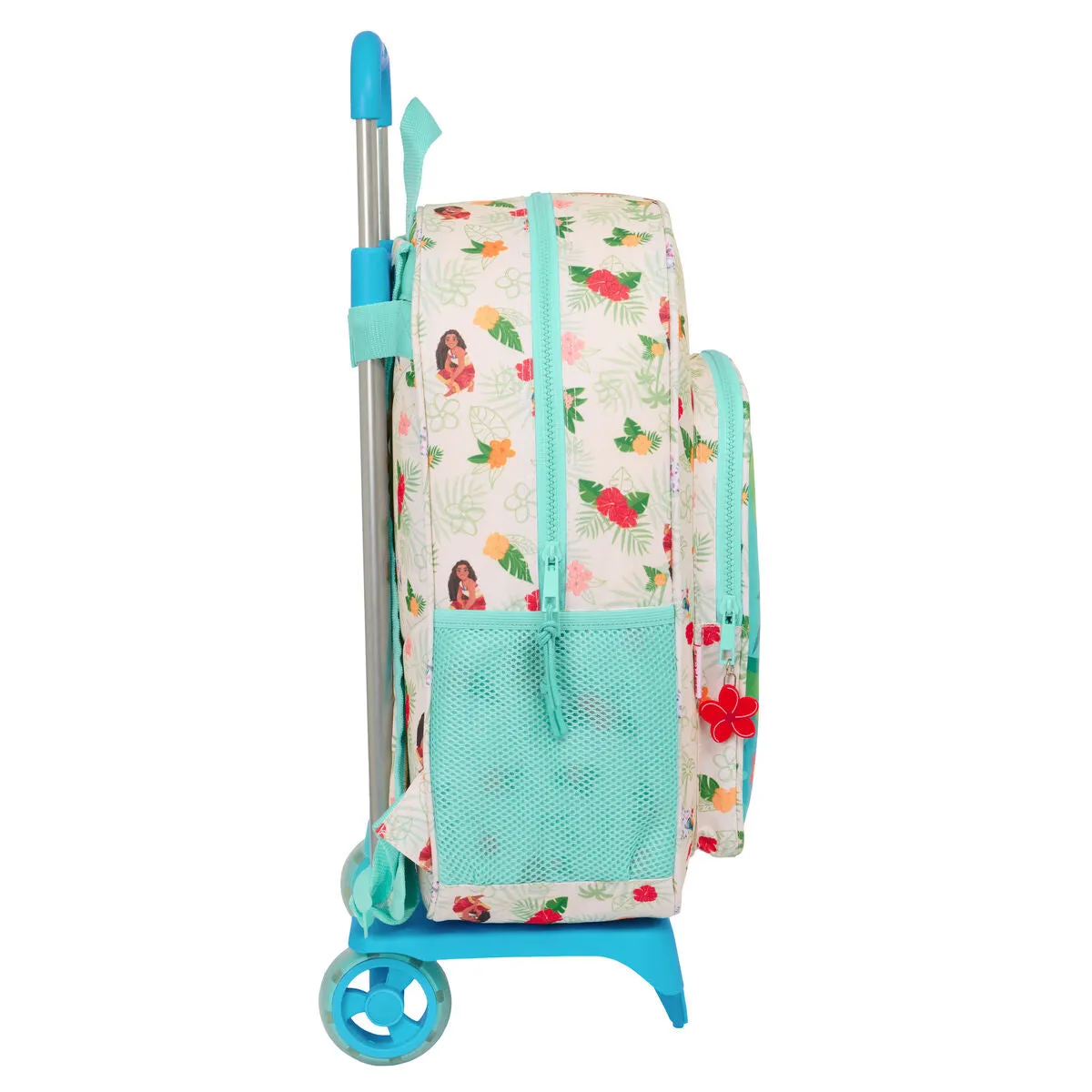 School Rucksack with Wheels Vaiana Blue Beige 33 x 42 x 14 cm