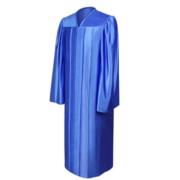 Shiny Royal Blue High School Graduation Gown