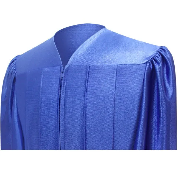 Shiny Royal Blue High School Graduation Gown