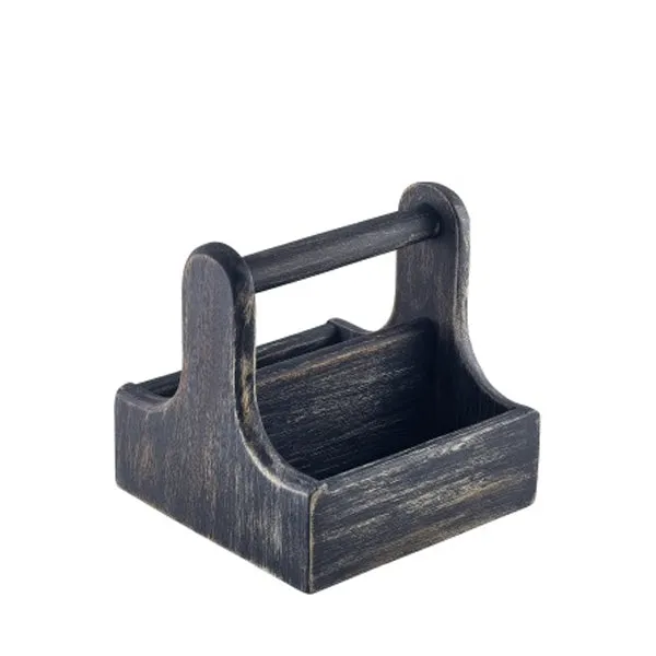 Small Black Wooden Table Caddy - Pack 1