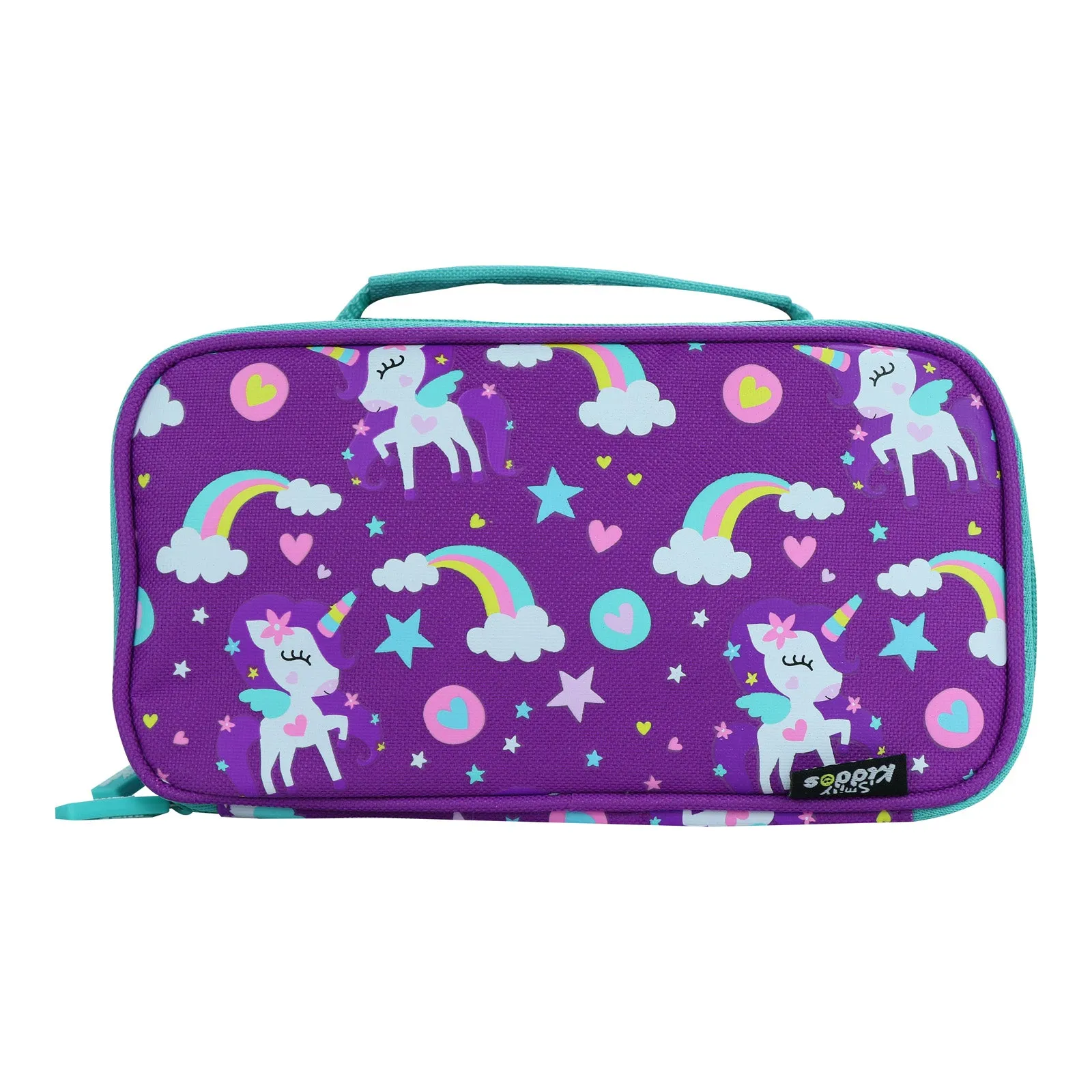 Smily Kiddos Multipurpose Pencil Case Rainbow Unicorn Theme Purple