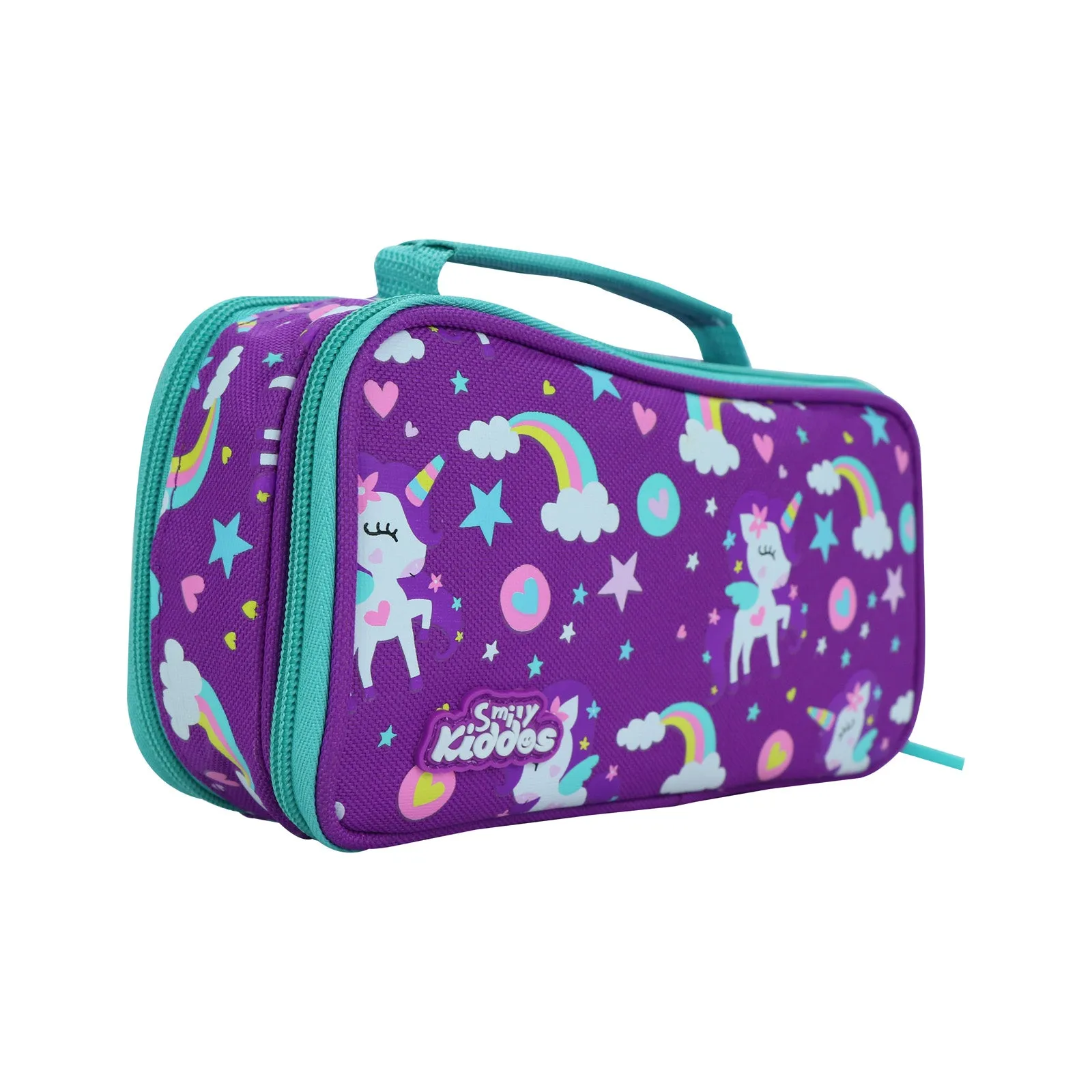 Smily Kiddos Multipurpose Pencil Case Rainbow Unicorn Theme Purple