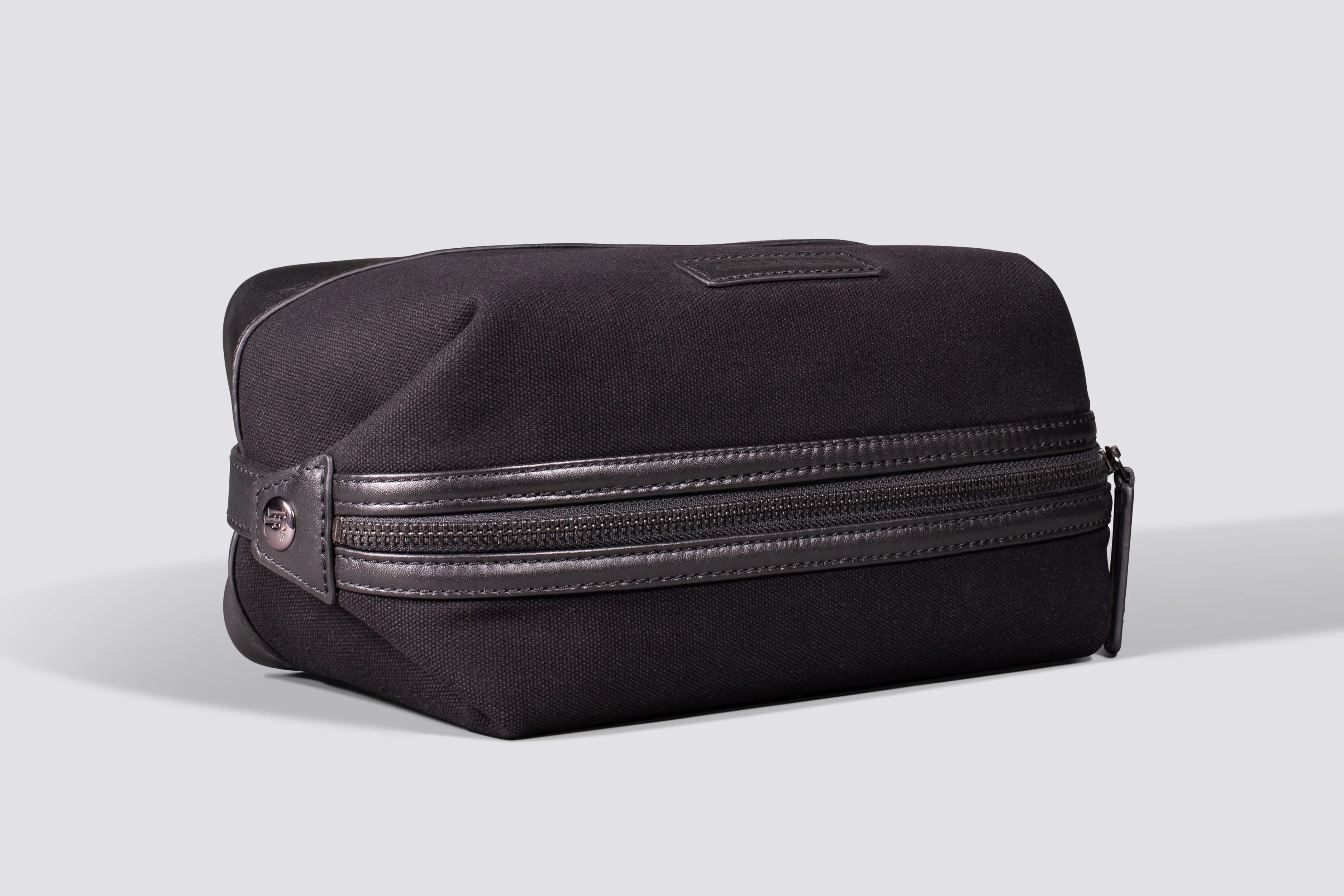 Somerset Wash Bag | Black Waxed Canvas