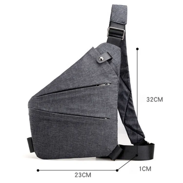 Sports Casual Men Crossbody Bag Large Capacity Multi-Pocket Single Shoulder Bag, Style: Right Shoulder Nylon (Gray)