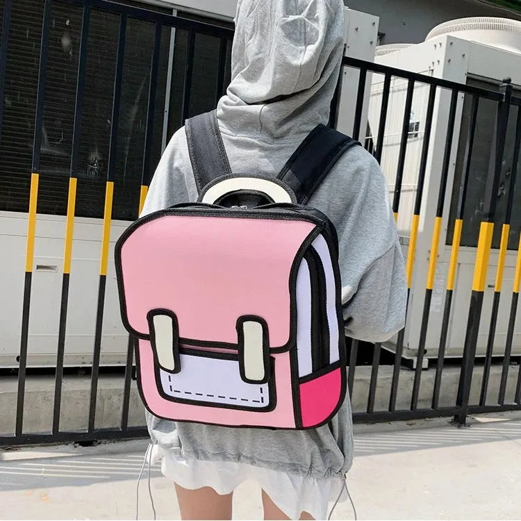 Stylish 2D/3D School Backpack for All Ages