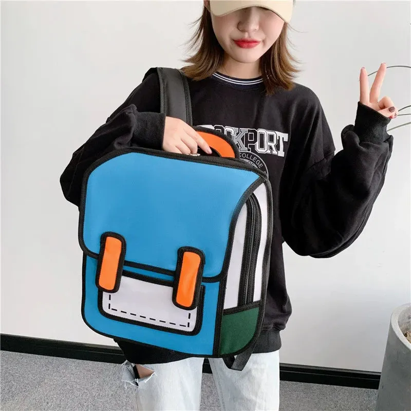 Stylish 2D/3D School Backpack for All Ages