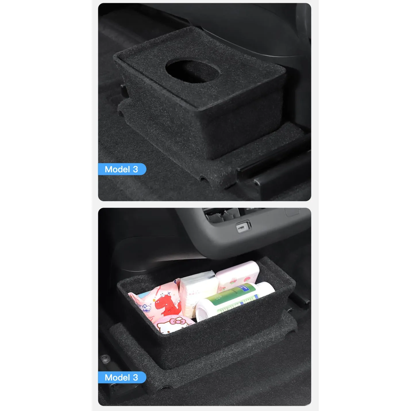 Tesla Model 3 Rear Center Console Organizer