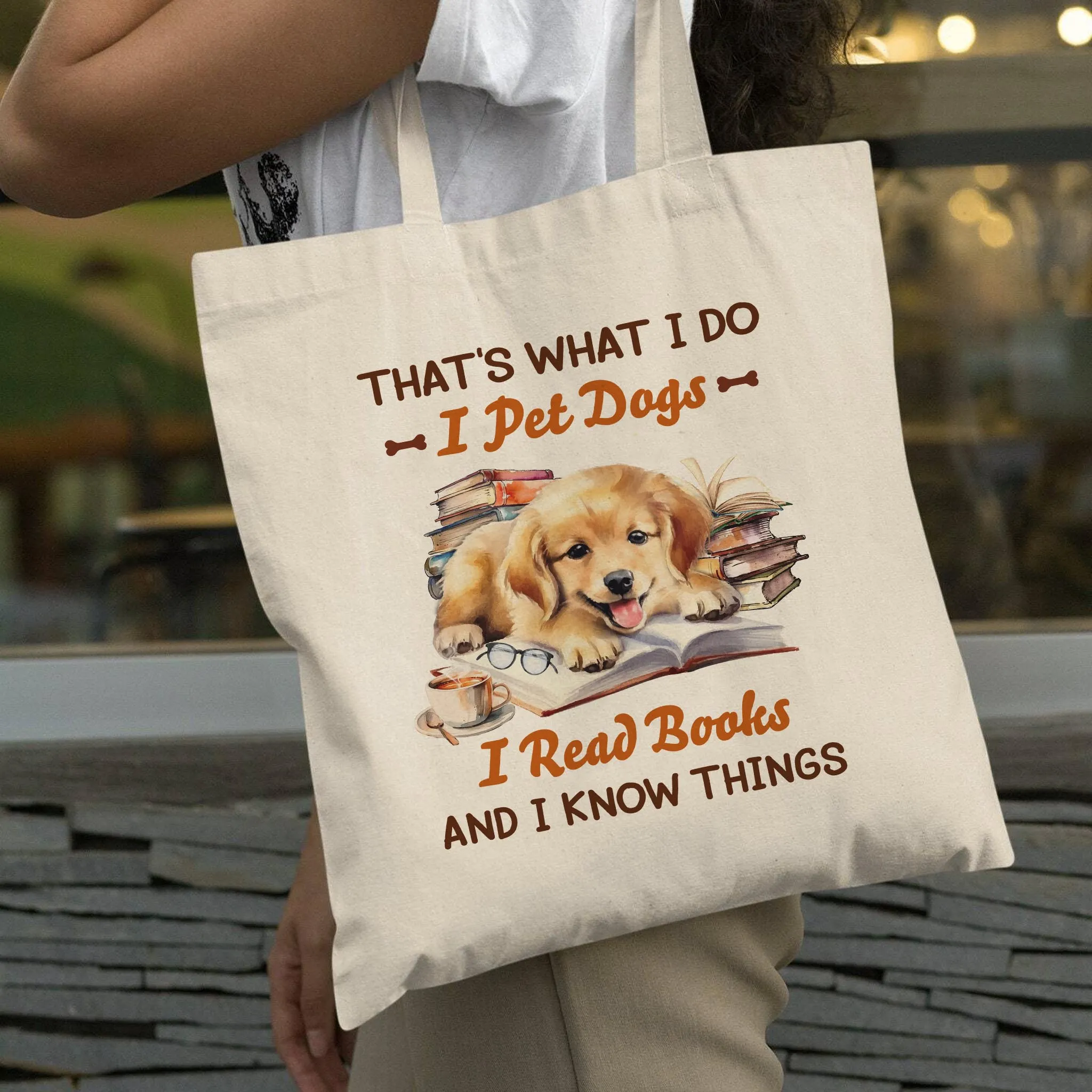 That's What I Do I Pet Dogs I Read Books And I Know Things Book Lovers Gift TBW335