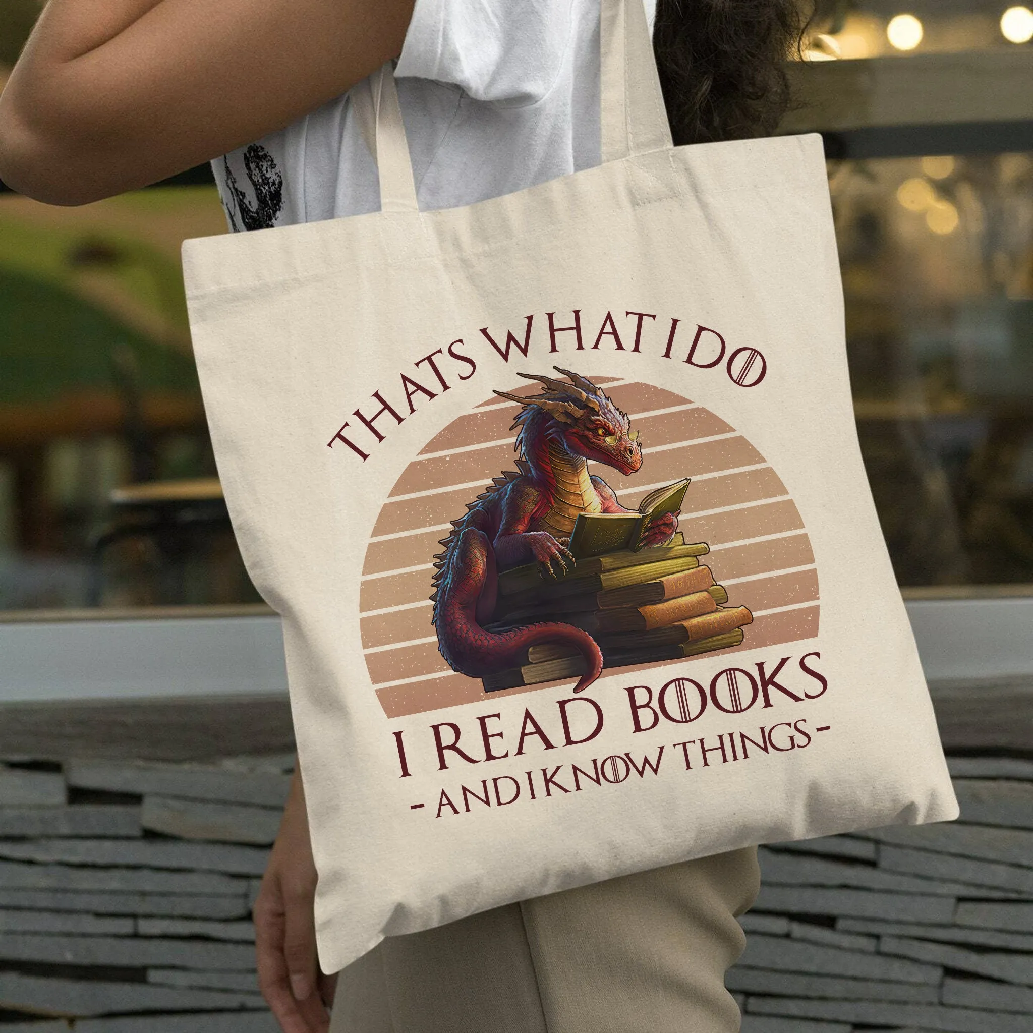 That's What I Do I Read Books & I Know Things Dragon Book Lover Gift TBW181