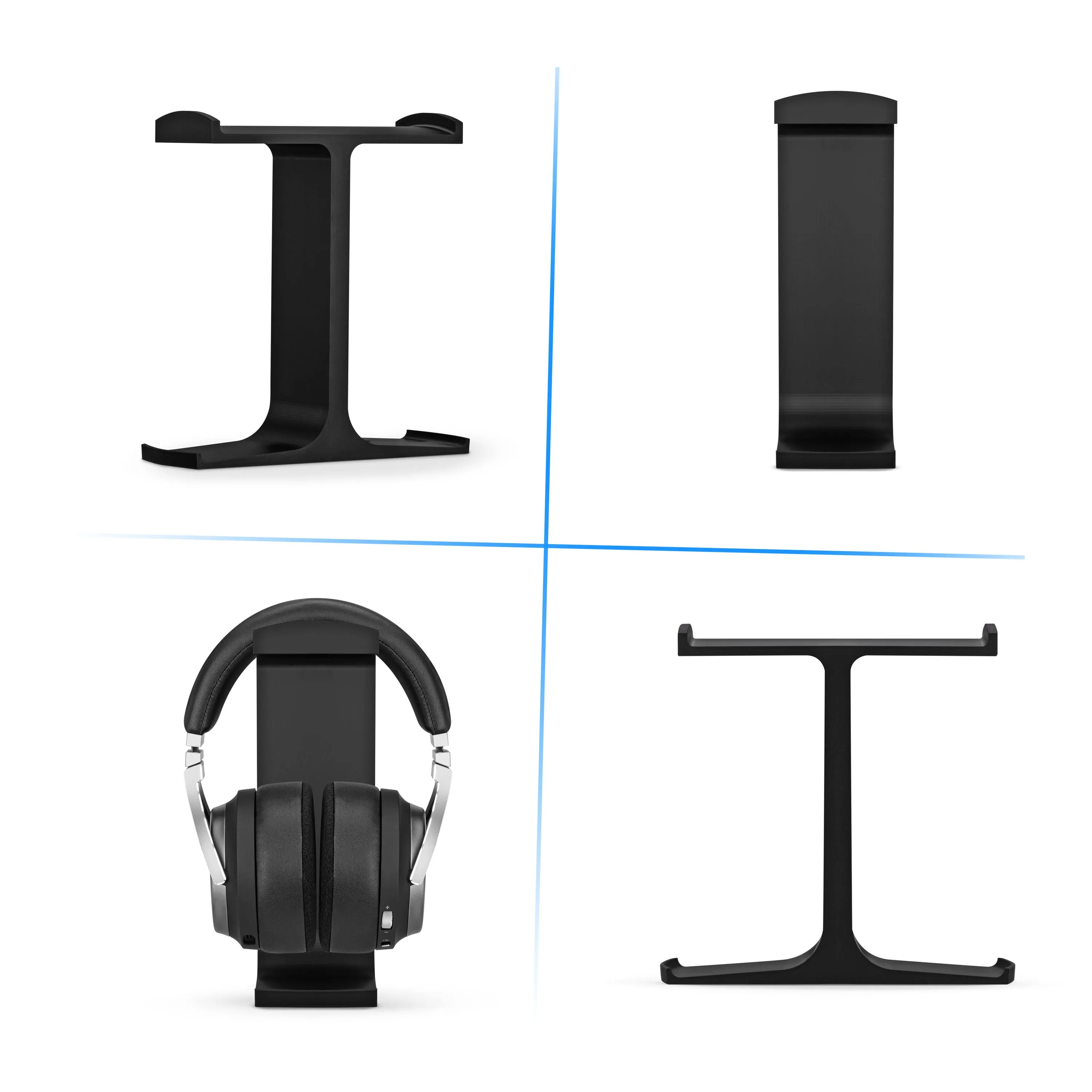 The Icon - Dual Headphone Stand for Desk - Universal Design for All Gaming & Audio Headsets