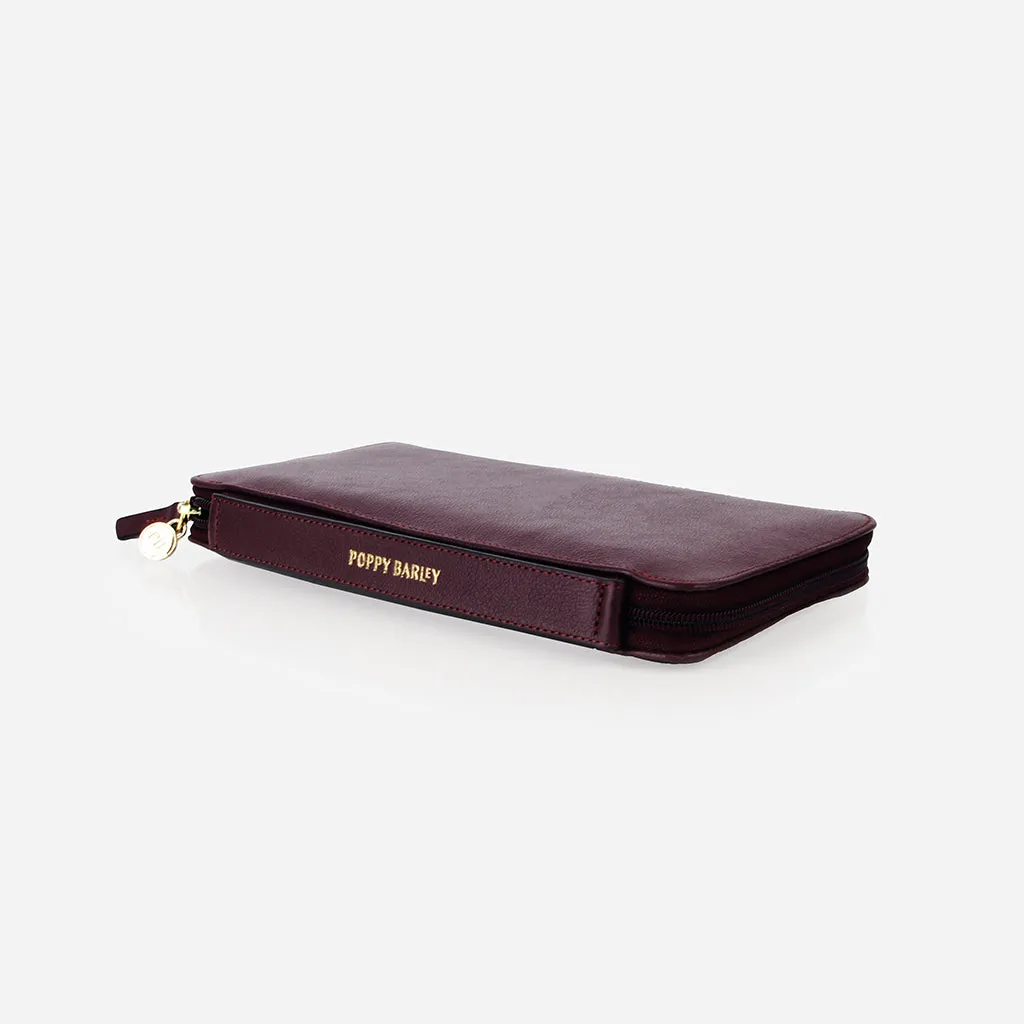 The Six Person Family Passport Holder Aubergine Micro Pebble