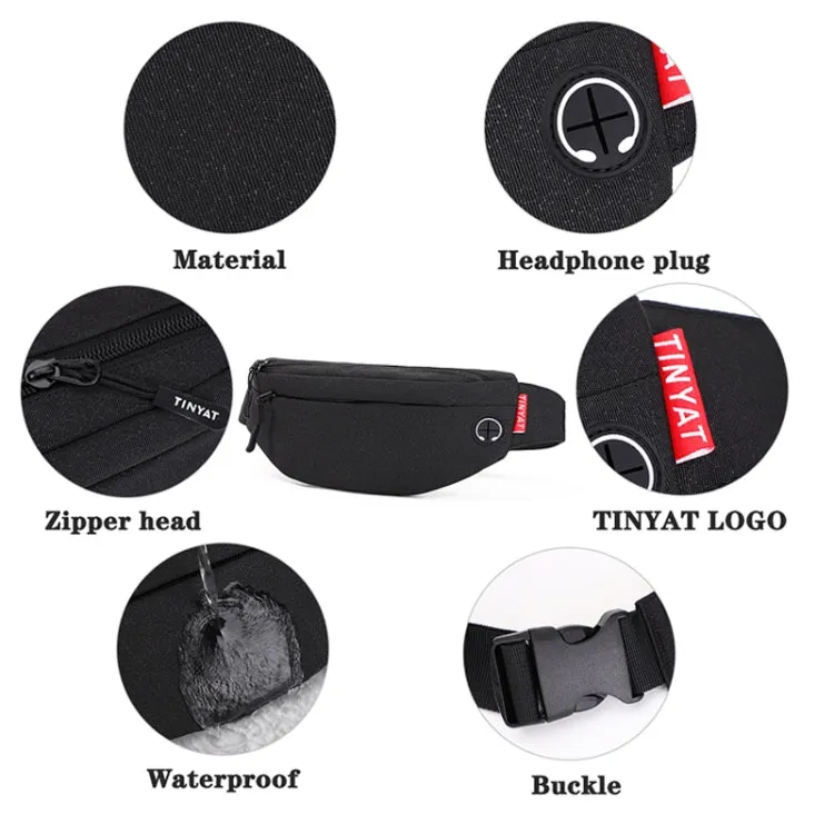 TINYAT T2003 Outdoor Sports Nylon Waterproof Mobile Phone Waist Bags(Black)