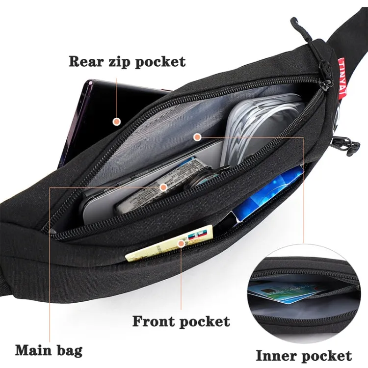 TINYAT T2003 Outdoor Sports Nylon Waterproof Mobile Phone Waist Bags(Black)