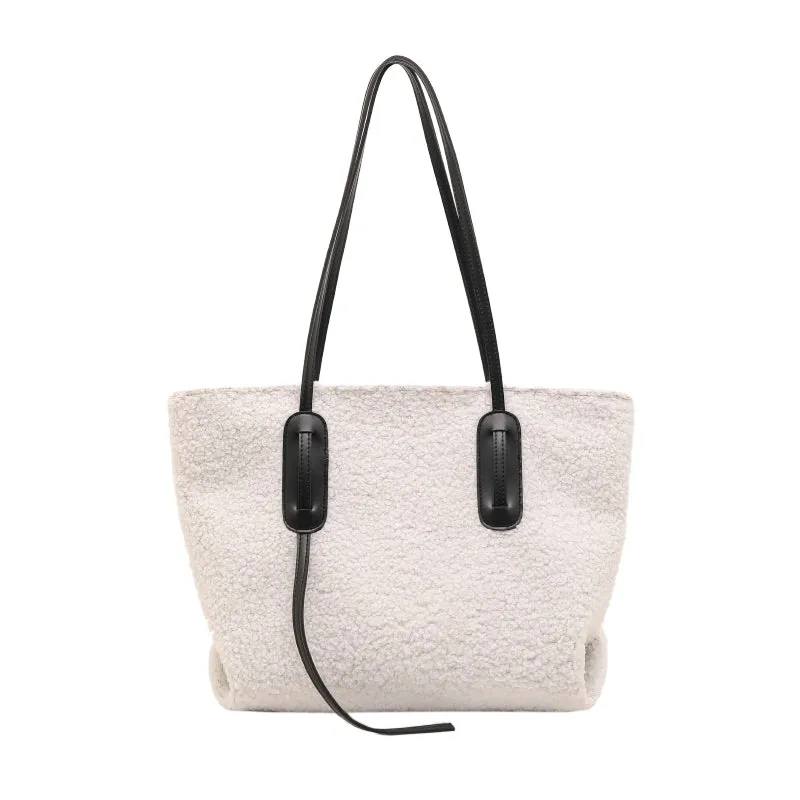 Top Handle Plush Tote Bag