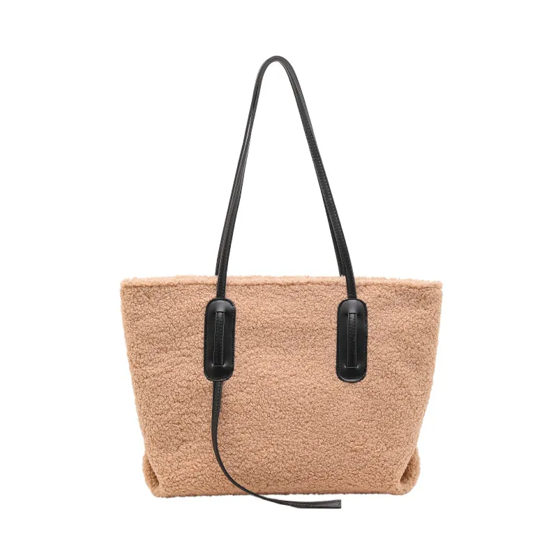 Top Handle Plush Tote Bag