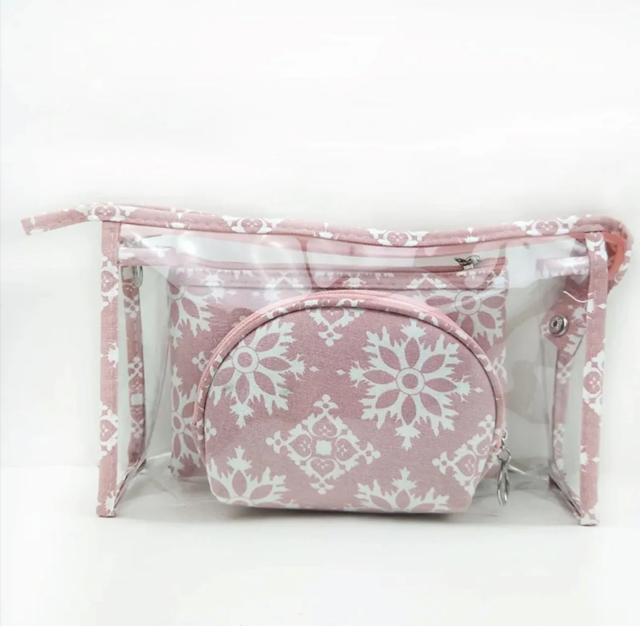 Trio Set Pouch   Clamshell - Snowflake