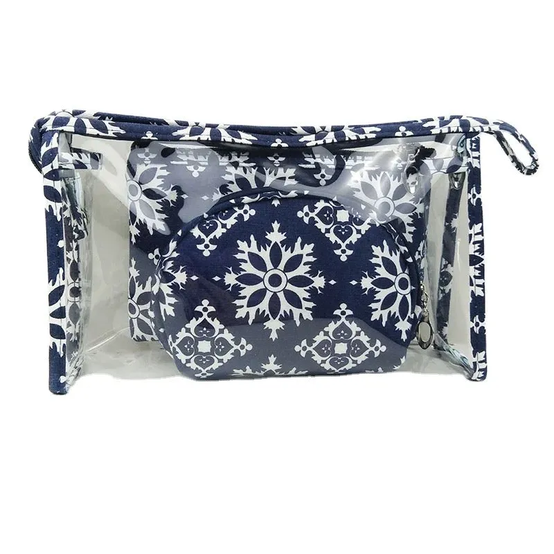 Trio Set Pouch   Clamshell - Snowflake