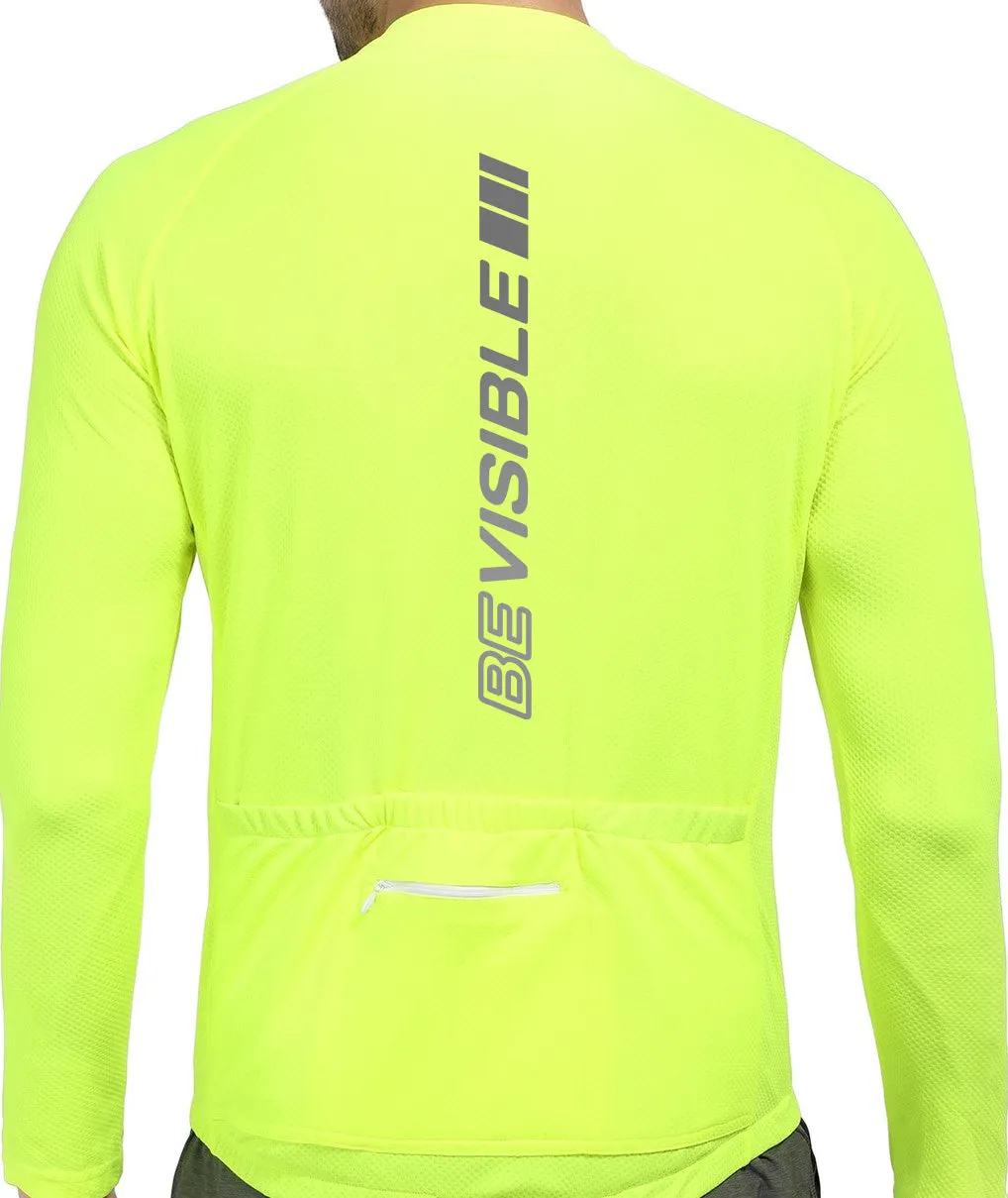 Triquip BeVisible Men Cycling Jersey Full Sleeves - Neon Green