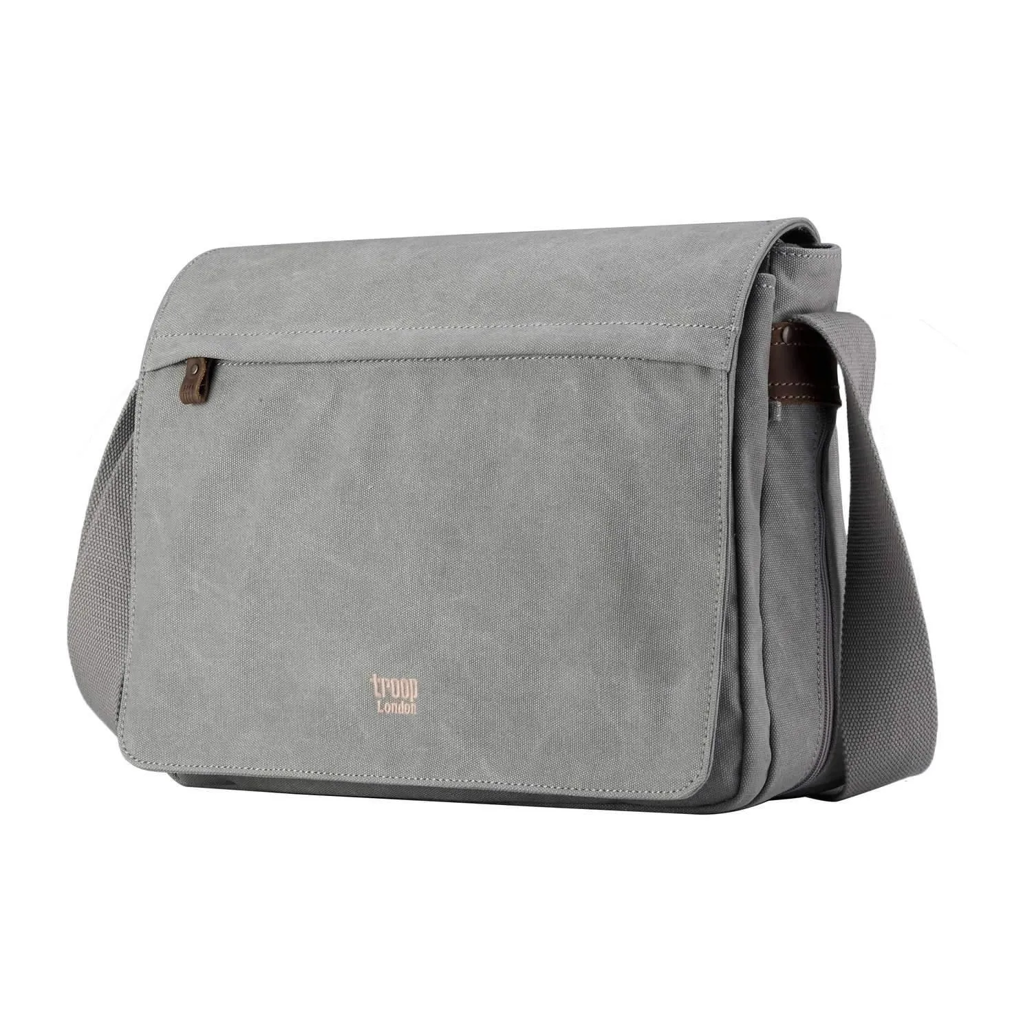 TRP0240 Troop London Classic Canvas Laptop Messenger Bag - 16.5 Diagonally