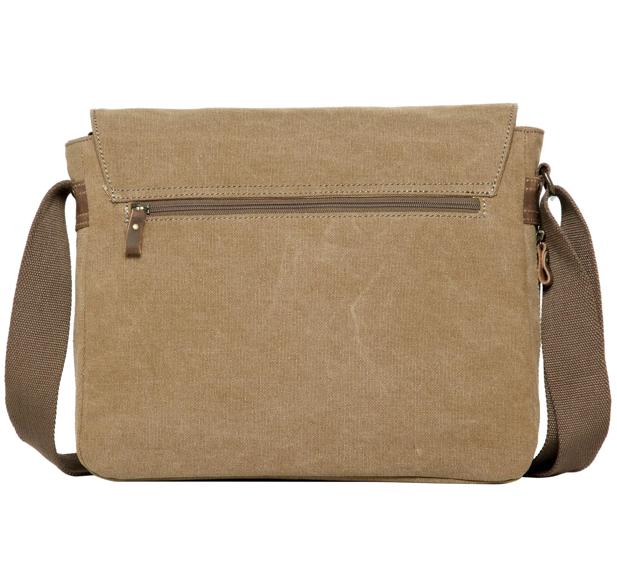 TRP0240 Troop London Classic Canvas Laptop Messenger Bag - 16.5 Diagonally